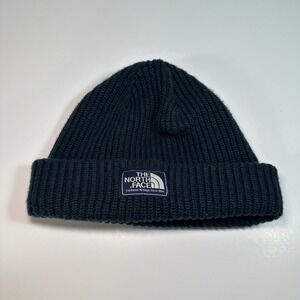 The North Face Salty Dog Beanie Unisex Ribbed Knit Hat Black One Size NF0A3FJW